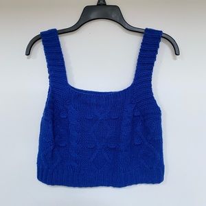 Nwot M crochet crop blue crop top tank.  Kendall & Kylie